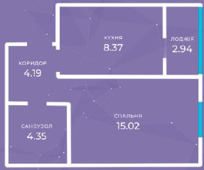 1-комнатная 34.87 м² в ЖК Rococo viol от 20 550 грн/м², г. Ирпень