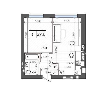1-кімнатна 37 м² в ЖК Нові Метри Club від 21 500 грн/м², м. Ірпінь