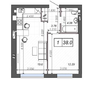 1-кімнатна 38 м² в ЖК Нові Метри Club від 22 500 грн/м², м. Ірпінь