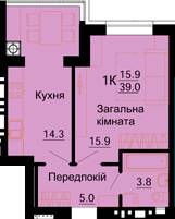 1-кімнатна 39 м² в ЖК Львівський маєток від 16 500 грн/м², с. Софіївська Борщагівка