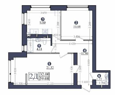 2-комнатная 59.08 м² в ЖК Эмоция от 15 500 грн/м², с. Хотов