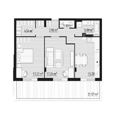 2-комнатная 72.38 м² в ЖК PARKTOWN от 20 500 грн/м², пгт Гостомель