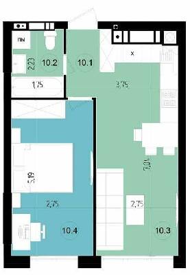 1-комнатная 39.4 м² в ЖК Парус Riverside от 20 700 грн/м², Ужгород