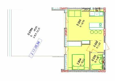 1-кімнатна 35.67 м² в ЖК Сонячний квартал від 49 300 грн/м², с. Голубине