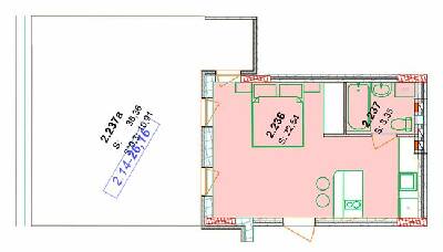 1-комнатная 25.89 м² в ЖК Сонячний квартал от 57 850 грн/м², с. Голубиное