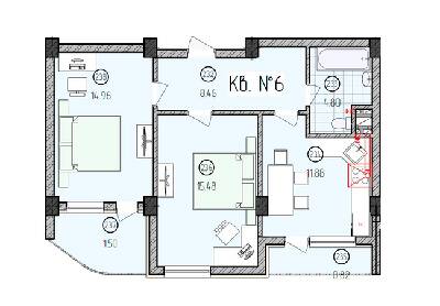 2-кімнатна 57.9 м² в ЖК Закарпатський від 18 350 грн/м², Ужгород