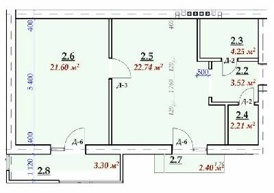 1-кімнатна 60.02 м² в ЖК Сучасний від 16 050 грн/м², м. Мукачеве