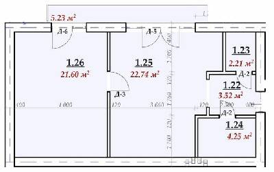 1-кімнатна 59.55 м² в ЖК Сучасний від 16 050 грн/м², м. Мукачеве