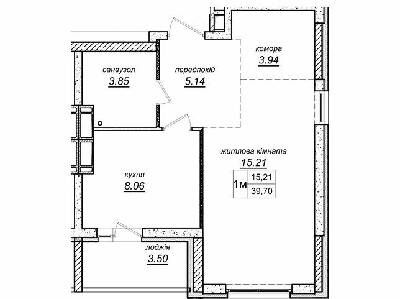 1-комнатная 38.93 м² в ЖК Атлант 2 от 15 100 грн/м², пгт Коцюбинское