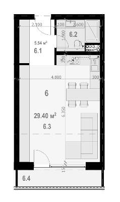 1-комнатная 42 м² в ЖК Бабяка от застройщика, Ужгород