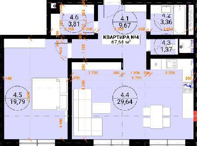 2-комнатная 67.64 м² в ЖК Грот от 23 950 грн/м², Ужгород