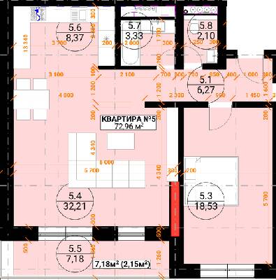 2-кімнатна 72.96 м² в ЖК Грот від 23 950 грн/м², Ужгород