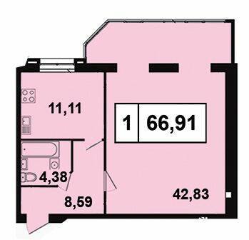 1-комнатная 66.91 м² в ЖК Грандбуд от 14 500 грн/м², Николаев