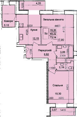 2-комнатная 73.14 м² в ЖК по пер. Олега Кошевого, 12 от 13 000 грн/м², г. Кременчуг