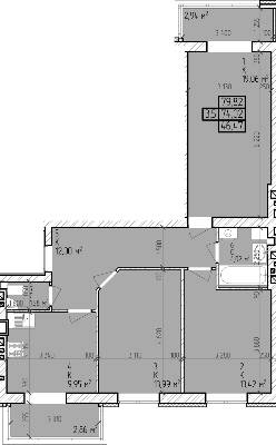 3-кімнатна 79.82 м² в ЖК Центральний від 12 500 грн/м², м. Горишні Плавні