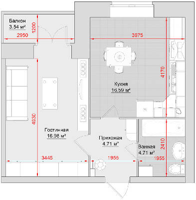 1-комнатная 45 м² в ЖК на ул. Майора Борищака, 17/48 от застройщика, г. Кременчуг