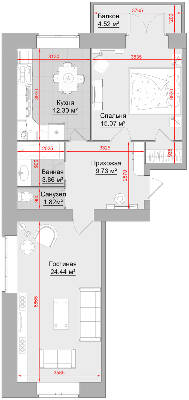 2-кімнатна 72 м² в ЖК на вул. Майора Борищака, 17/48 від 17 900 грн/м², м. Кременчук