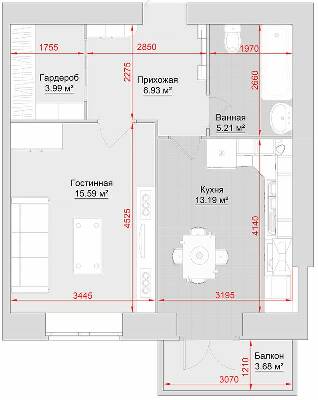 1-комнатная 48 м² в ЖК на ул. Троицкая, 74 от 17 850 грн/м², г. Кременчуг