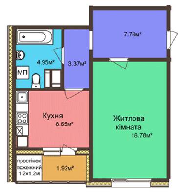 1-кімнатна 45.45 м² в ЖК на вул. Колективна, 4/1 від 16 500 грн/м², Полтава