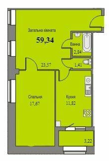 Двухкомнатные в ЖК Парковый