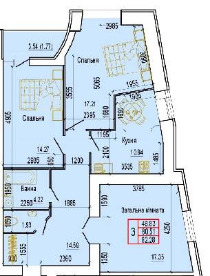 3-комнатная 82.28 м² в ЖК Эверест от 19 000 грн/м², Сумы