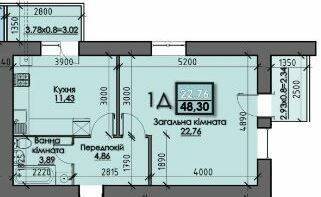 1-комнатная 48.3 м² в ЖК Iceberg от 13 200 грн/м², Сумы