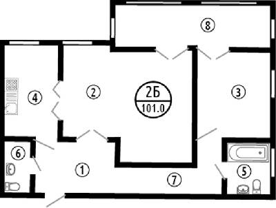 2-комнатная 101 м² в ЖК Парковий от 28 050 грн/м², Полтава