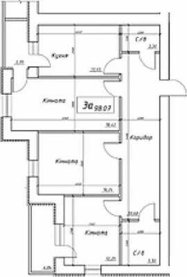 2-комнатная 98.07 м² в ЖК на ул. Интернационалистов, 1 от застройщика, Сумы