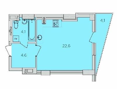 1-комнатная 32.2 м² в ЖК 360 от застройщика, Ровно