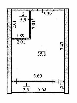 1-кімнатна 44.8 м² в Апарт-комплекс Petrovets від 11 150 грн/м², смт Лазурне