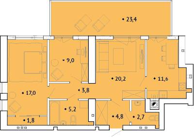 3-кімнатна 80 м² в ЖК Spectrum від 14 650 грн/м², Рівне