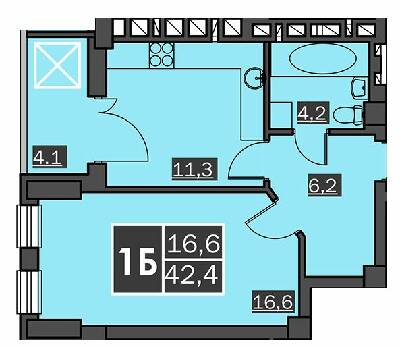 1-комнатная 42.4 м² в ЖК Bridge Tower от 19 650 грн/м², Ровно