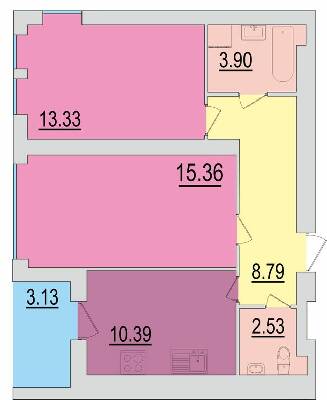 2-кімнатна 57.45 м² в ЖК Перлина Дніпра від забудовника, Черкаси