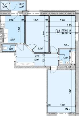 3-комнатная 83.9 м² в ЖК Bridge Town от 20 650 грн/м², Ровно