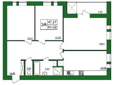 3-кімнатна 91.02 м² в ЖК Лавровий від 11 900 грн/м², Рівне