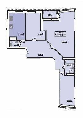 3-комнатная 104.23 м² в ЖК Lux House от 21 000 грн/м², Ровно