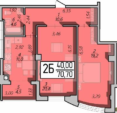 2-кімнатна 70.7 м² в ЖК Арена від 15 500 грн/м², Рівне