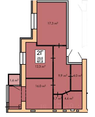 2-кімнатна 67.3 м² в ЖК Andorra від 14 000 грн/м², Черкаси