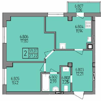 2-комнатная 59.07 м² в ЖК на вул. Транспортна, 10 от 20 800 грн/м², Ровно