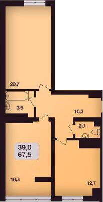 2-комнатная 67.5 м² в ЖК Пивнична фортеця от 14 000 грн/м², Ровно