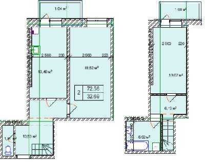 Двухуровневая 72.56 м² в МЖК Семья от 16 850 грн/м², Ровно