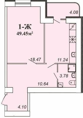 1-кімнатна 49.45 м² в ЖК Парковий від 12 000 грн/м², Чернігів