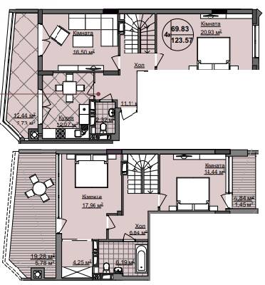 Двухуровневая 123.57 м² в ЖК Imperial Park Avenue от 13 800 грн/м², Черновцы