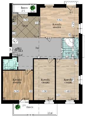 4-кімнатна 139.3 м² в ЖК Garden Hall від 17 100 грн/м², с. Чагор