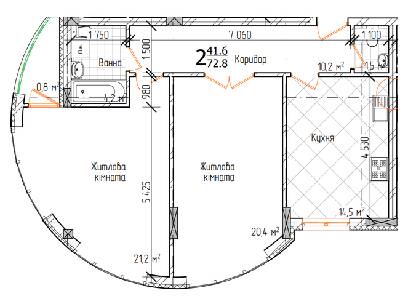 2-кімнатна 72.8 м² в ЖК Маєток Буковинський від 23 100 грн/м², Чернівці