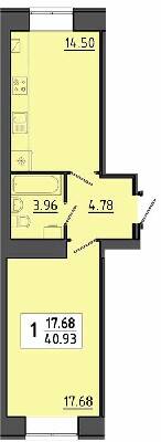 1-комнатная 40.93 м² в ЖК Квартал Энергия от 16 400 грн/м², Тернополь