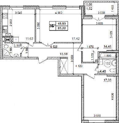 3-кімнатна 85.22 м² в ЖК Оазис Буковини від 11 450 грн/м², Чернівці