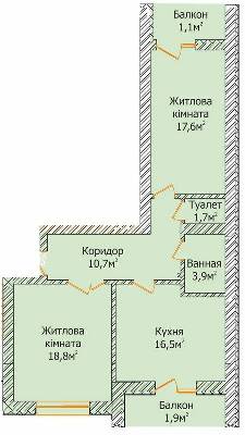 Двокімнатні в ЖК Сонячне містечко