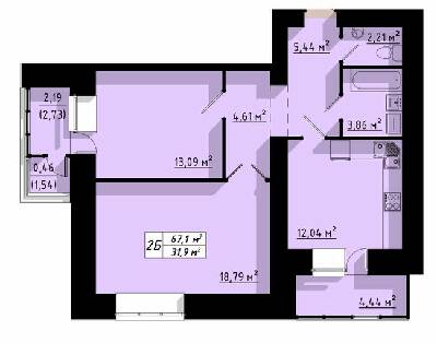 2-кімнатна 67.1 м² в ЖК на вул. Бенцаля, 7 від 9 500 грн/м², Тернопіль