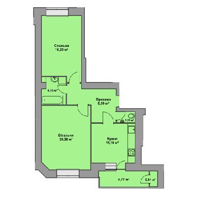 2-комнатная 66.13 м² в ЖК Східна Брама от 16 200 грн/м², Тернополь